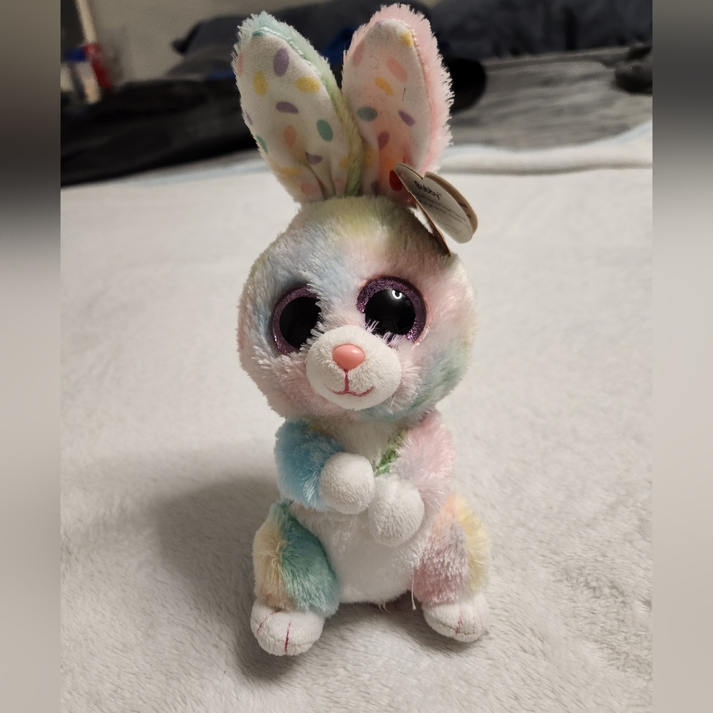TY Beanie Boo's.  Buddy. Easter bunny. 6 inches. Rainbow. Great condition
